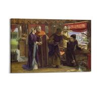 Dante Gabriel Rossetti Dante Drawing An Angel on The Anniversary of Beatrice's Death 1853 Wall Art Poster Oil Painting Prints Canvas Canvas Wall Art Scroll Picture Print Living Room Walls Decor Homes