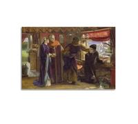 Dante Gabriel Rossetti Dante Drawing An Angel on The Anniversary of Beatrice's Death 1853 Wall Art Poster Oil Painting Prints Canvas Wall Art Picture Canvas Prints Bedroom Living Room Decor 20x30inch(