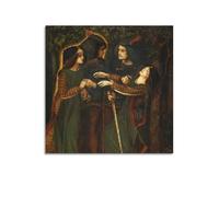 Dante Gabriel Rossetti（How They Met Themselves） artistic Creations Poster Wall Art Canvas Living Room Bedroom Decor Artworks 28x28inch(70x70cm)