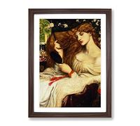 Dante Gabriel Rossetti Lady Lilith Classic Painting Framed Print | A4 Walnut Framed Wall Art | Ready to Hang | Classic Historical Picture | Living Room Bedroom Lounge Office