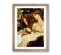 Dante Gabriel Rossetti Lady Lilith Classic Painting Framed Wall Art Print, Ready to Hang Picture for Living Room Bedroom Home Office Décor, Oak A3 (34 x 46 cm)