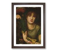 Dante Gabriel Rossetti My Lady Greensleeves Framed Print | A2 Walnut Framed Wall Art | Ready to Hang | Modern Nature Picture | Living Room Bedroom Lounge Office