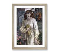 Dante Gabriel Rossetti Salutation Of Beatrice Classic Painting Framed Print | A4 Oak Framed Wall Art | Ready to Hang | Classic Historical Picture | Living Room Bedroom Lounge Office