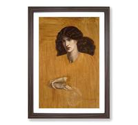 Dante Gabriel Rossetti The Lady of Pitty Framed Print | A2 Walnut Framed Wall Art | Ready to Hang | Modern Nature Picture | Living Room Bedroom Lounge Office