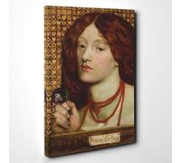 Dante Gabriel Rossetti Woman with Purple Flower Canvas Print | Gallery Wrapped 30mm Frame Wall Art | 30x20 inches | Ready to Hang | Modern Floral Picture | Living Room Bedroom Lounge Office