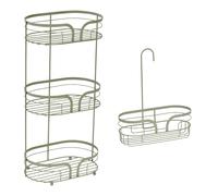 Dante Sage Green Floor Caddy and Mini Shower Caddy Showerdrape Green One Size