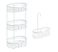 Dante Sage Green Floor Caddy and Mini Shower Caddy Showerdrape White One Size