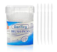 DanTicy Brushpicks Interdental Toothpicks,Soft Bristle Dental Floss Picks Toothpicks,Helps Removes Plaque and Debris Between Your Teeth 300PCS (Pack of 1)