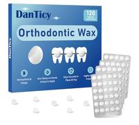 DanTicy Orthodontic Wax for Braces, Dental Wax, Pre-Cut Bowl Shape Dental Strips, No Kneading Required, Individually Wrapped, 120 Count