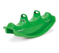 Dantoy 3 Persons Rocker and Seesaw, Durable Plastic with 3 Seats and Made in Denmark - Green Crocodile