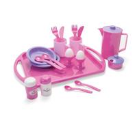 Dantoy Breakfast Set with Tray, Role Play Tea with 23 Pieces Kids Pretend Play, Made in Denmark - Princess Pink