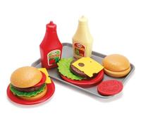 Dantoy Burger Play Food Set with Tray, Role Play Toy for Kids with 17 Pieces, Ma