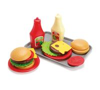 Dantoy Burger Play Food Set with Tray, Role Play Toy for Kids with 17 Pieces, Ma