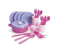 Dantoy Dinner Set for 4, Role Play Toys for Kids with 22 Pieces, Made in Denmark - Princess Pink