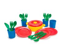 Dantoy Dinner Set for 4, 22 Piece Role Play for Kids Pretend Play, Made in Denma