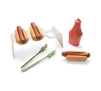 Dantoy Hot Dog Playset, 9 Pieces, Food Role Play Set for Children, Promotes Fine Motor Skills, Made in Denmark, Green Garden Theme, Ages 2+