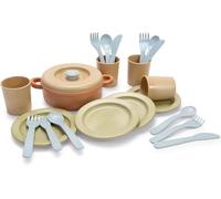 Dantoy Bio-Toy Pretend Play Dinner Set 22 Pieces, Eco-conscious Toys made from Sugarcane - Packed in a compact box to save resources