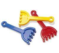 Dantoy Small Hand Sand Rakes 20cm Robust Plastic ~ Set of 3