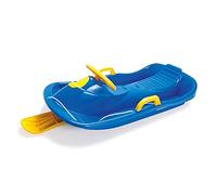 Dantoy - Steering sledge for children from 3 years - Blue and yellow - With steering wheel and brakes and rope with handle - Children's sledge for winter sports - The sledge is made in Denmark.