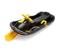 Dantoy - Steering sledge for children from 3 years - Black and yellow - With steering wheel and brakes and rope with handle - Children's sledge for winter sports - The sledge is made in Denmark.