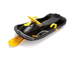 Dantoy - Steering Sledge for Kids 3+, Black & Yellow, Made in Denmark, Plastic, Nordic Ecolabel, 84x43x20cm, 4kg