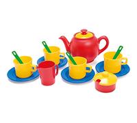 Dantoy Tea Set in Net, Role Play Tea Party with 17 Pieces Pretend Play Toys for Kids, Multi-Colour