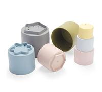 Dantoy XHP-6030 Bio Stacking Cups,- Eco-Conscious Toys Made from Sugarcane - Made in Denmark,Black, 7 pcs