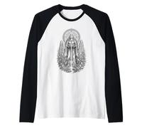 Danu Celtic Mother Goddess Sacred River Line Art Raglan Baseball Tee