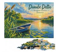 Danube Delta Biosphere Reserve Romania Jigsaw Puzzle, 1000 Pieces | Jigsaw Puzzle - colour and shape clues for organised assembly in spare time.