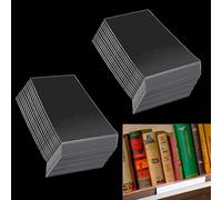 DANUDON 15 PCS Library Shelf Label Holders, Clear Shelf Labels Shelf Tags Moveable Library Shelf Dividers Markers Book Label Display Holders for Library