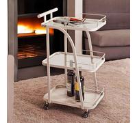 danville metal drinks trolley with glass shelves in grey