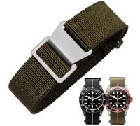 Danxancy Elastic Nylon Watch Strap Navy Divers Parachute Fabric Replacement Watch Band with Clasp 18/20/22mm