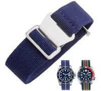 Danxancy Elastic Nylon Watch Strap Navy Divers Parachute Fabric Replacement Watch Band with Clasp 18/20/22mm