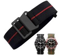Danxancy Elastic Nylon Watch Strap Navy Divers Parachute Fabric Replacement Watch Band with Clasp 18/20/22mm