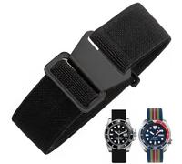 Danxancy Elastic Nylon Watch Strap Navy Divers Parachute Fabric Replacement Watch Band with Clasp 18/20/22mm