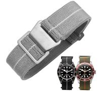 Danxancy Elastic Nylon Watch Strap Navy Divers Parachute Fabric Replacement Watch Band with Clasp 18/20/22mm