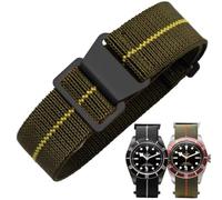 Danxancy Elastic Nylon Watch Strap Navy Divers Parachute Fabric Replacement Watch Band with Clasp 18/20/22mm