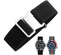 Danxancy Elastic Nylon Watch Strap Navy Divers Parachute Fabric Replacement Watch Band with Clasp 18/20/22mm