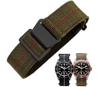 Danxancy Elastic Nylon Watch Strap Navy Divers Parachute Fabric Replacement Watch Band with Clasp 18/20/22mm