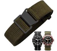 Danxancy Elastic Nylon Watch Strap Navy Divers Parachute Fabric Replacement Watch Band with Clasp 18/20/22mm