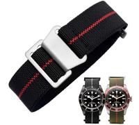 Danxancy Elastic Nylon Watch Strap Navy Divers Parachute Fabric Replacement Watch Band with Clasp 18/20/22mm