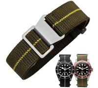 Danxancy Elastic Nylon Watch Strap Navy Divers Parachute Fabric Replacement Watch Band with Clasp 18/20/22mm