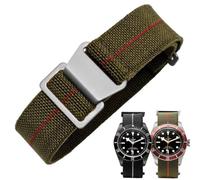 Danxancy Elastic Nylon Watch Strap Navy Divers Parachute Fabric Replacement Watch Band with Clasp 18/20/22mm