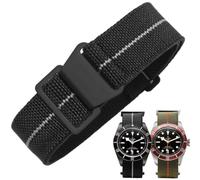 Danxancy Elastic Nylon Watch Strap Navy Divers Parachute Fabric Replacement Watch Band with Clasp 18/20/22mm