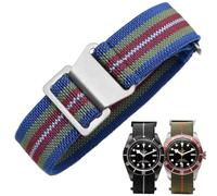 Danxancy Elastic Nylon Watch Strap Navy Divers Parachute Fabric Replacement Watch Band with Clasp 18/20/22mm