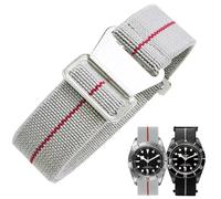 Danxancy Elastic Nylon Watch Strap Navy Divers Parachute Fabric Replacement Watch Band with Clasp 18/20/22mm