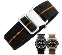 Danxancy Elastic Nylon Watch Strap Navy Divers Parachute Fabric Replacement Watch Band with Clasp 18/20/22mm