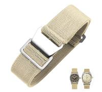 Danxancy French Troops Paratrooper Watchband,Military Elastic Nylon Watch Strap with Hook-and-Loop for Men Women Silver & Black Buckle 18/20/22mm