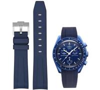Danxancy Soft Rubber Strap for Omega x Swatch MoonSwatch Watch 20mm,Curved No Gap Moonswatch Swatch Speedmaster Replacement Watch Band for Men Women