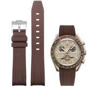 Danxancy Soft Rubber Strap for Omega x Swatch MoonSwatch Watch 20mm,Curved No Gap Moonswatch Swatch Speedmaster Replacement Watch Band for Men Women